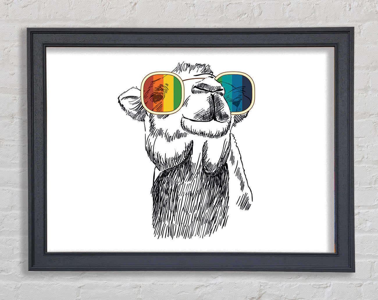 Colourful Glasses Camel Framed Print