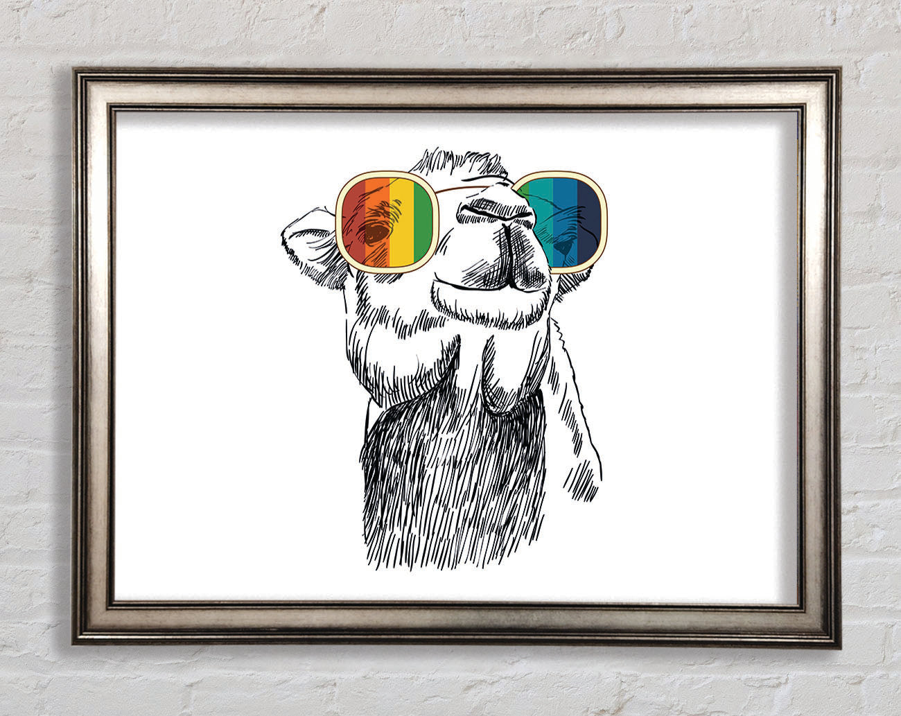 Colourful Glasses Camel Framed Print