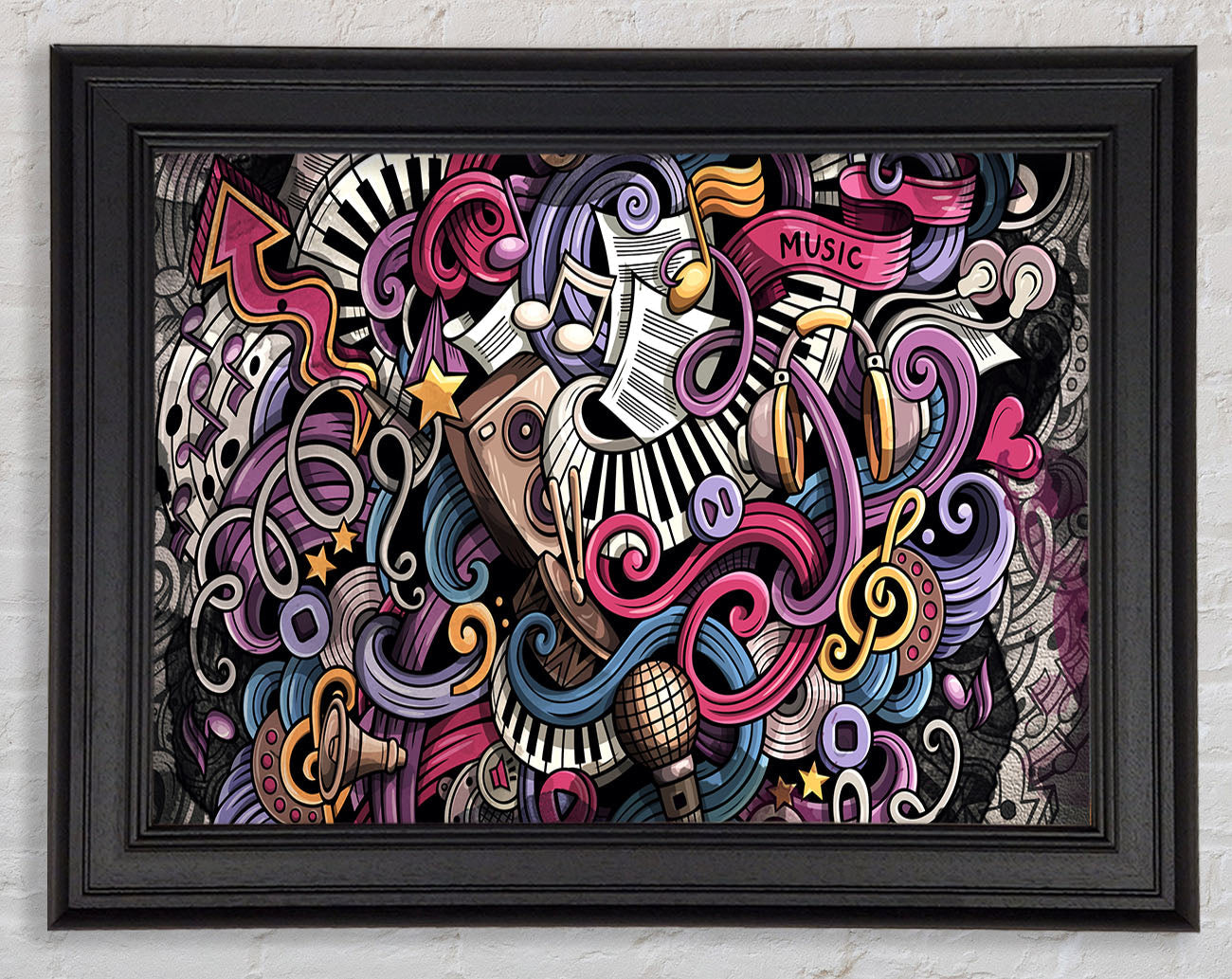 Abstract Patterns Of Music Framed Print
