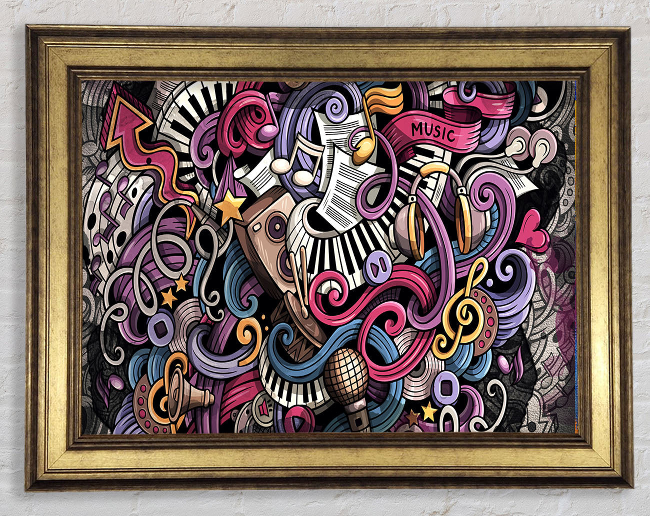 Abstract Patterns Of Music Framed Print