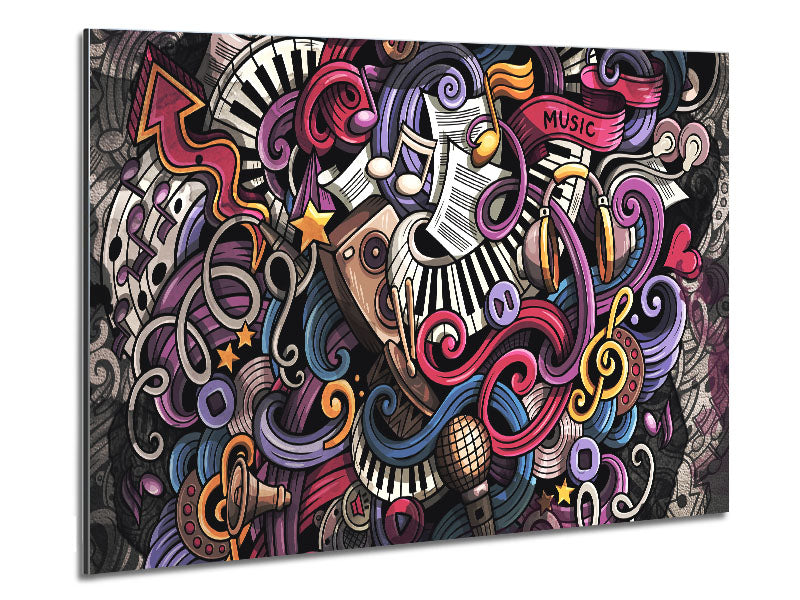 Abstract Patterns Of Music Metal Print