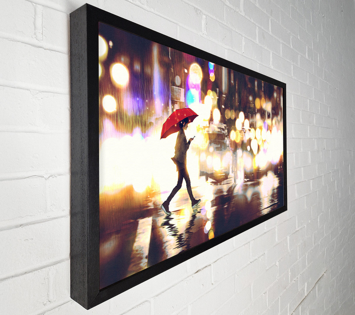 Walking Through The Light Streets Canvas Wall Art