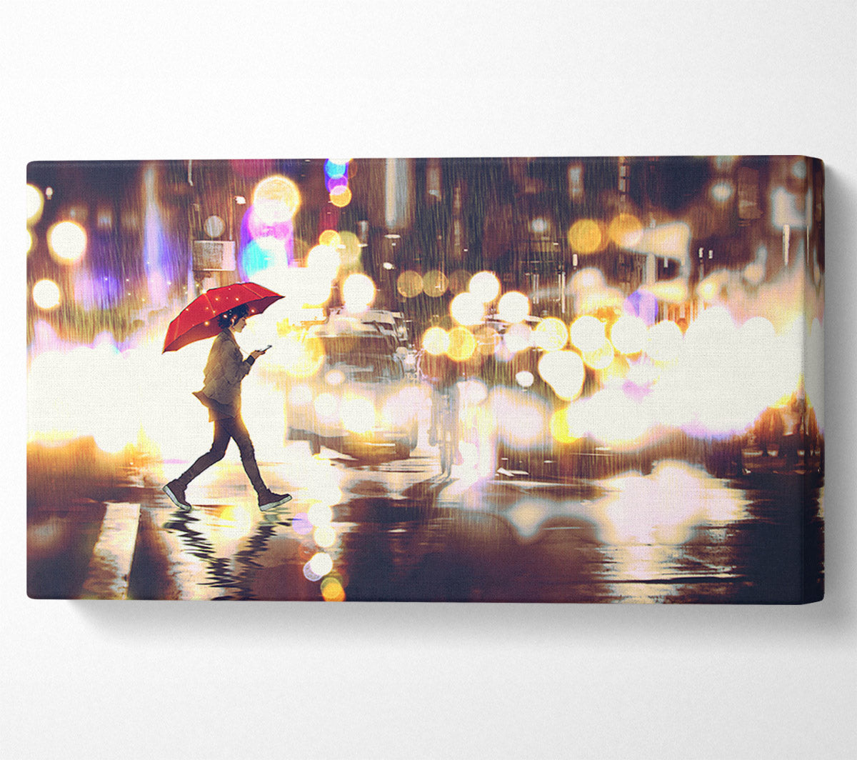 Walking Through The Light Streets Canvas Wall Art