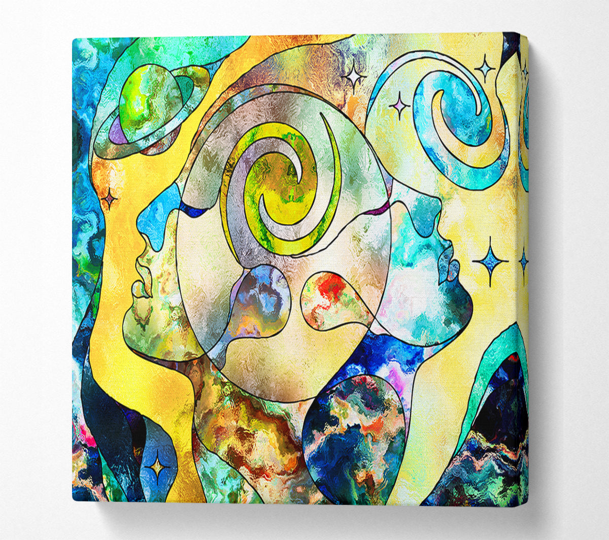The Faces Of Time And Space Canvas Wall Art