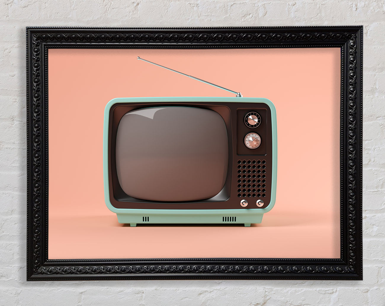 The Retro Tv Set Framed Print