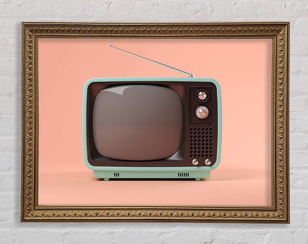 The Retro Tv Set Framed Print