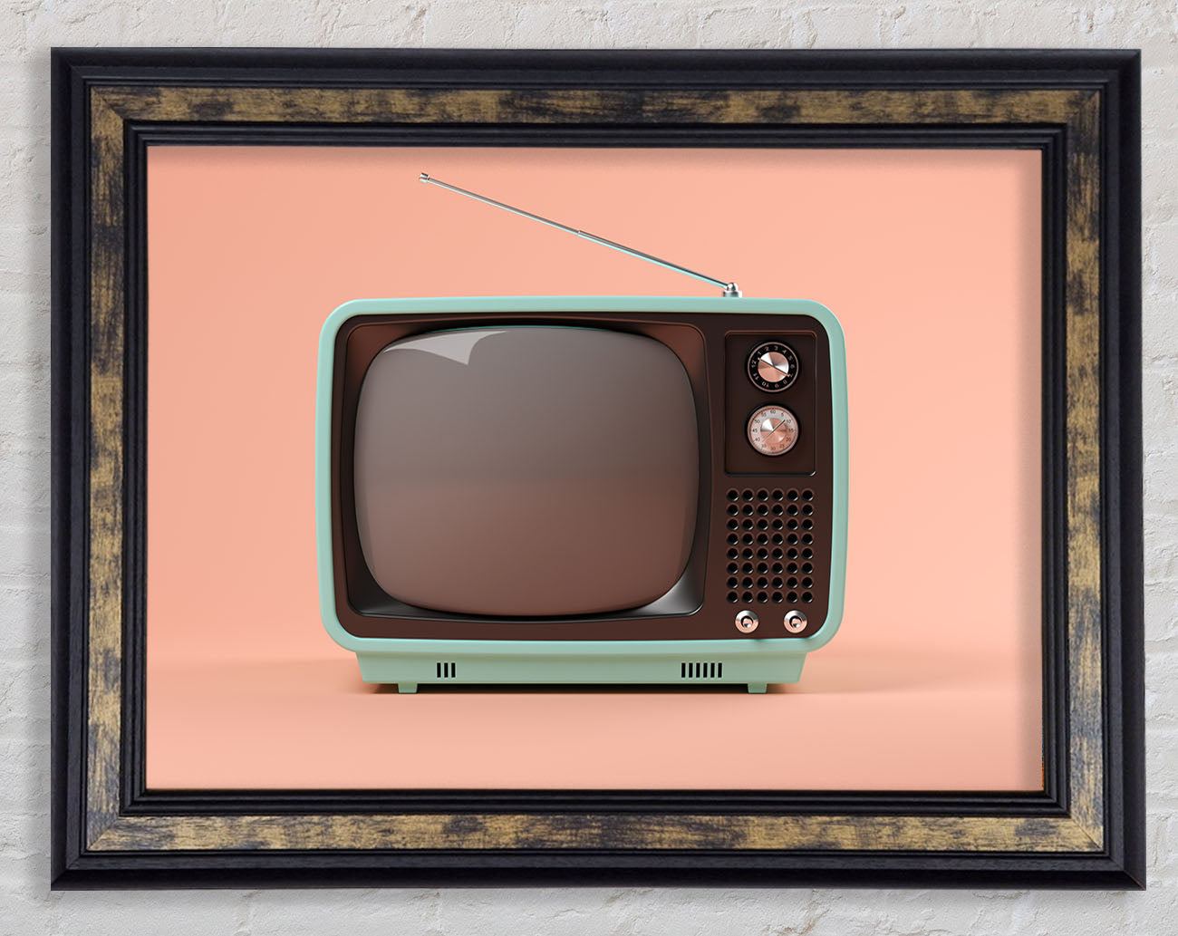 The Retro Tv Set Framed Print