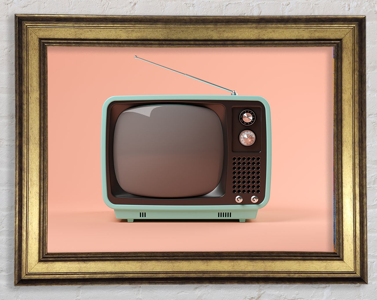The Retro Tv Set Framed Print