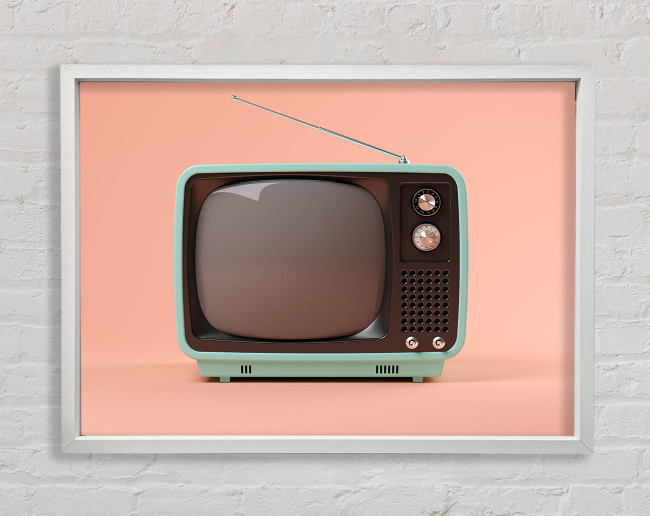 The Retro Tv Set Framed Print