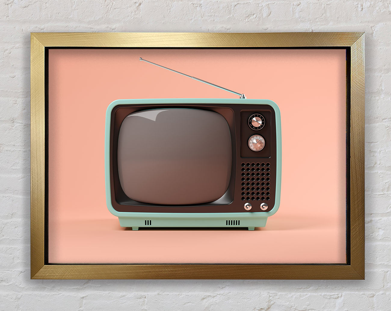 The Retro Tv Set Framed Print