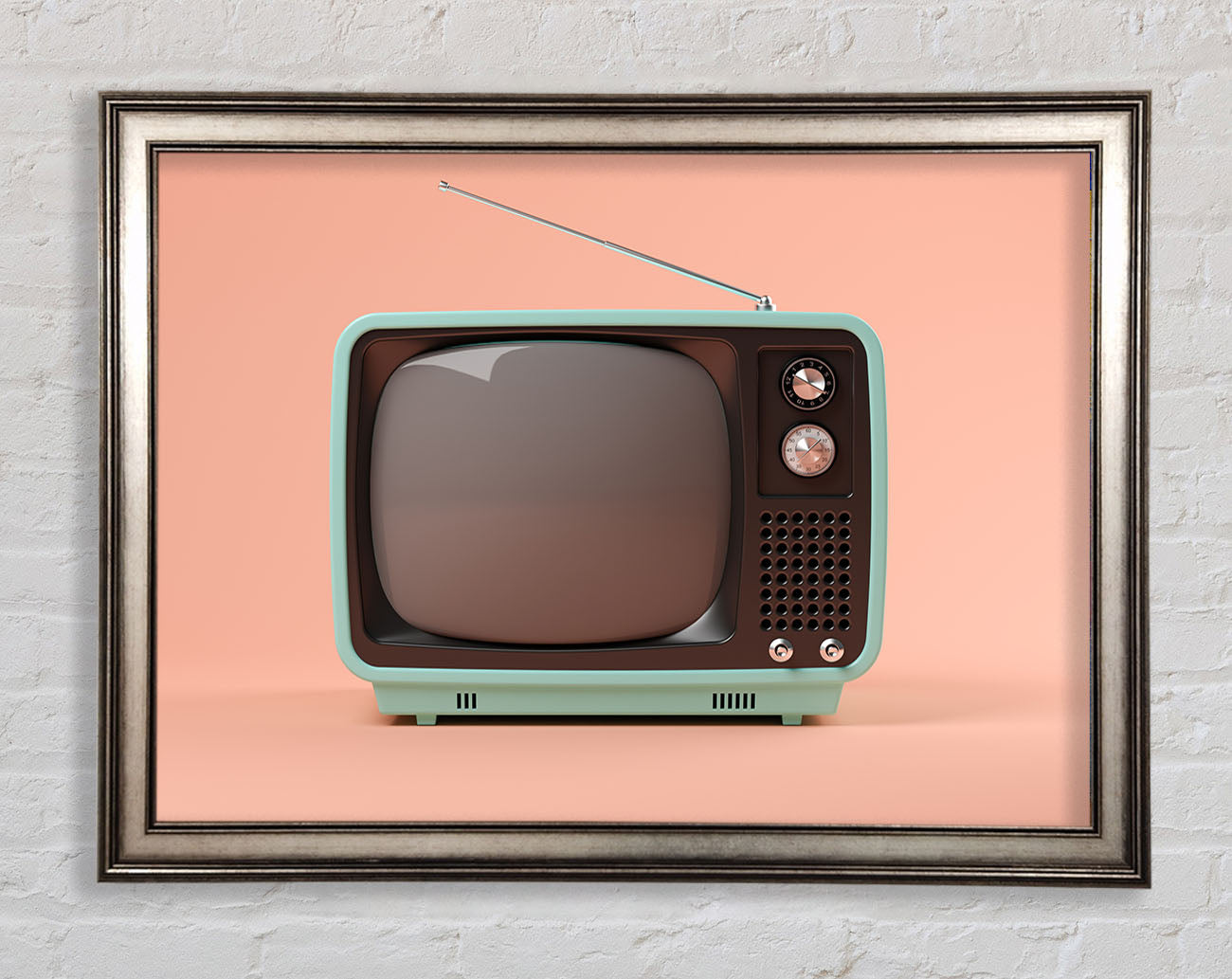 The Retro Tv Set Framed Print