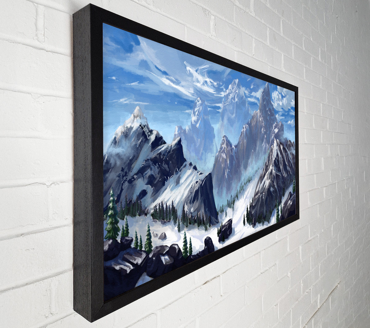 Sharp Mountain Snow Canvas Wall Art