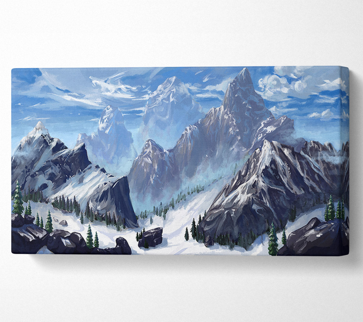 Sharp Mountain Snow Canvas Wall Art