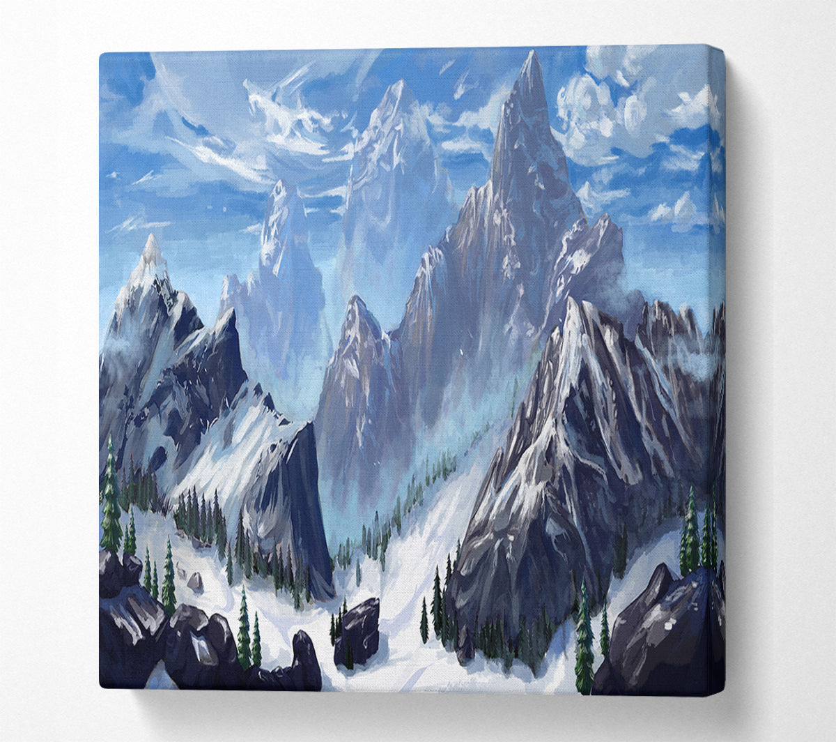 Sharp Mountain Snow Canvas Wall Art