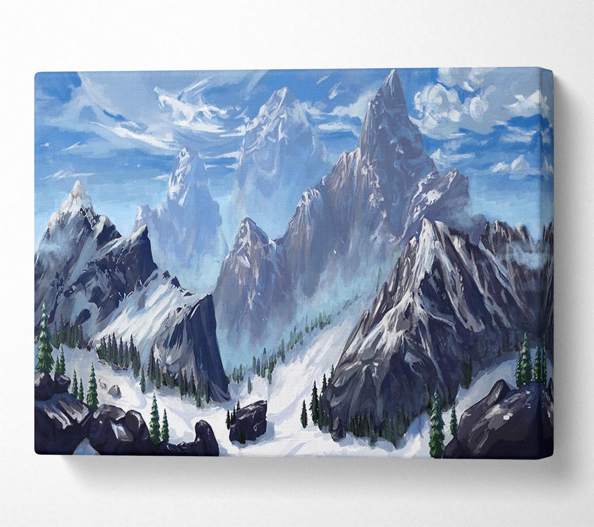 Sharp Mountain Snow Canvas Wall Art
