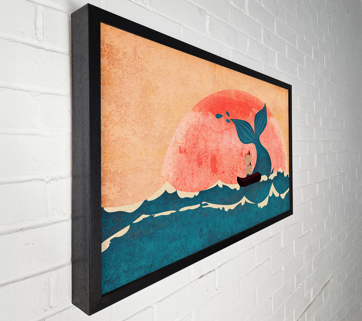 Sailing By The Whale Canvas Wall Art