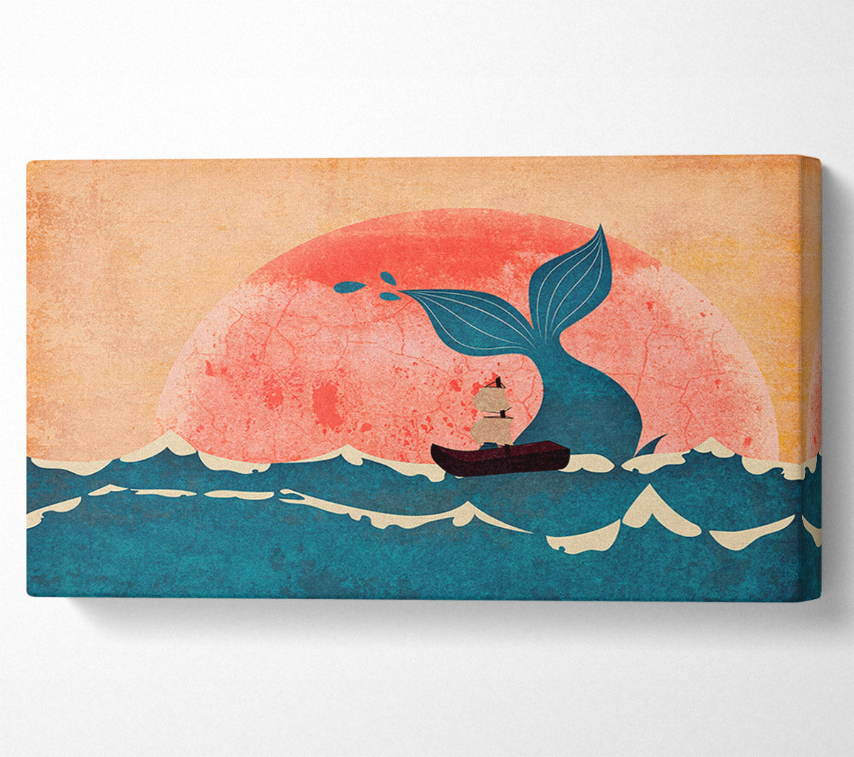 Sailing By The Whale Canvas Wall Art