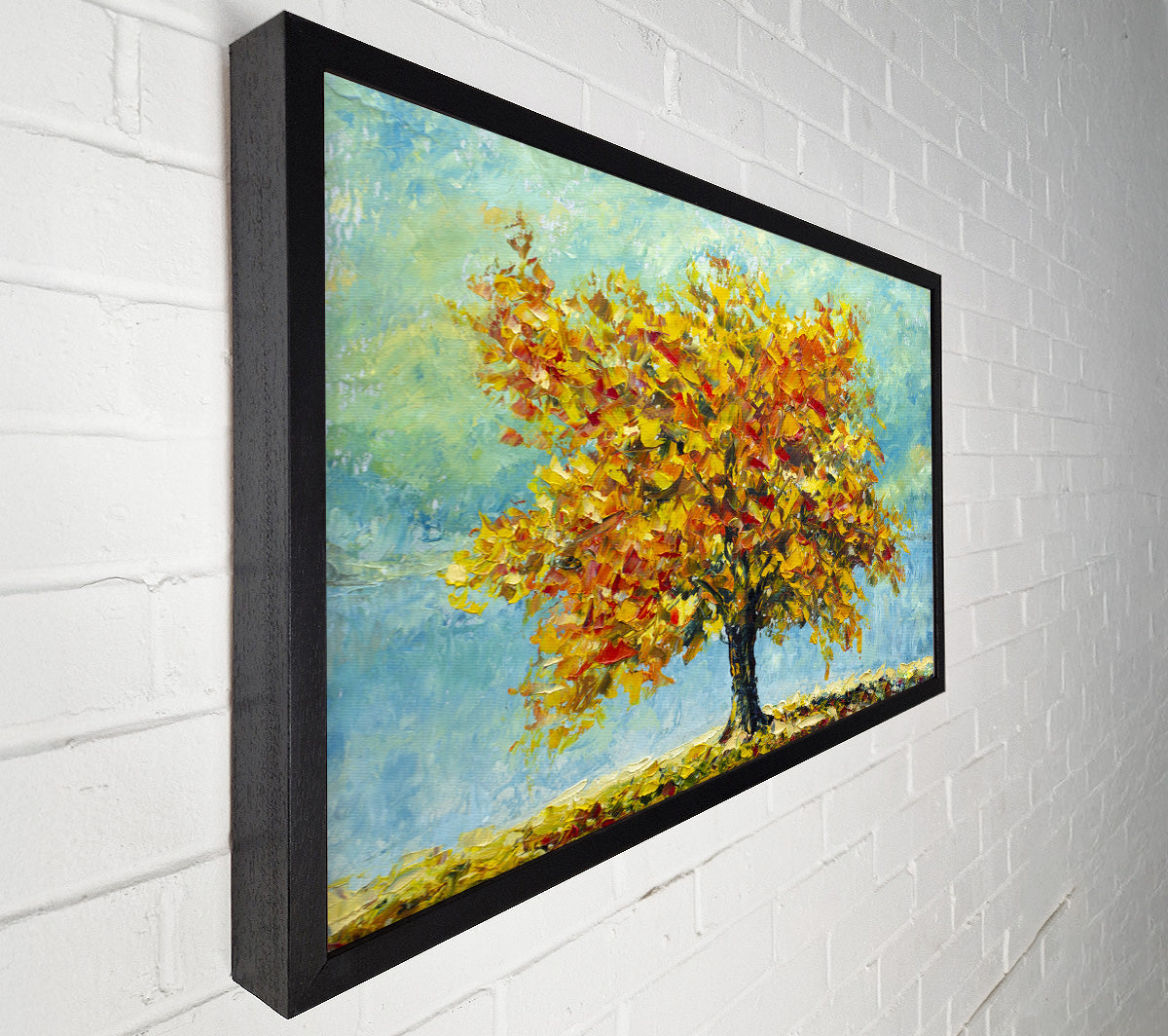 Tree Burns Orange Canvas Wall Art