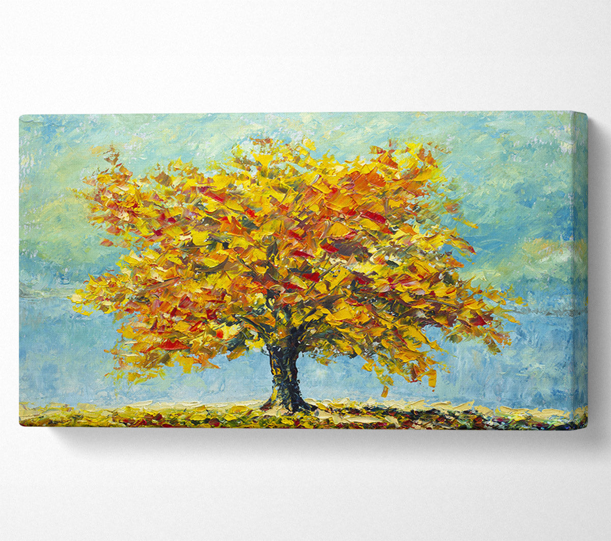 Tree Burns Orange Canvas Wall Art