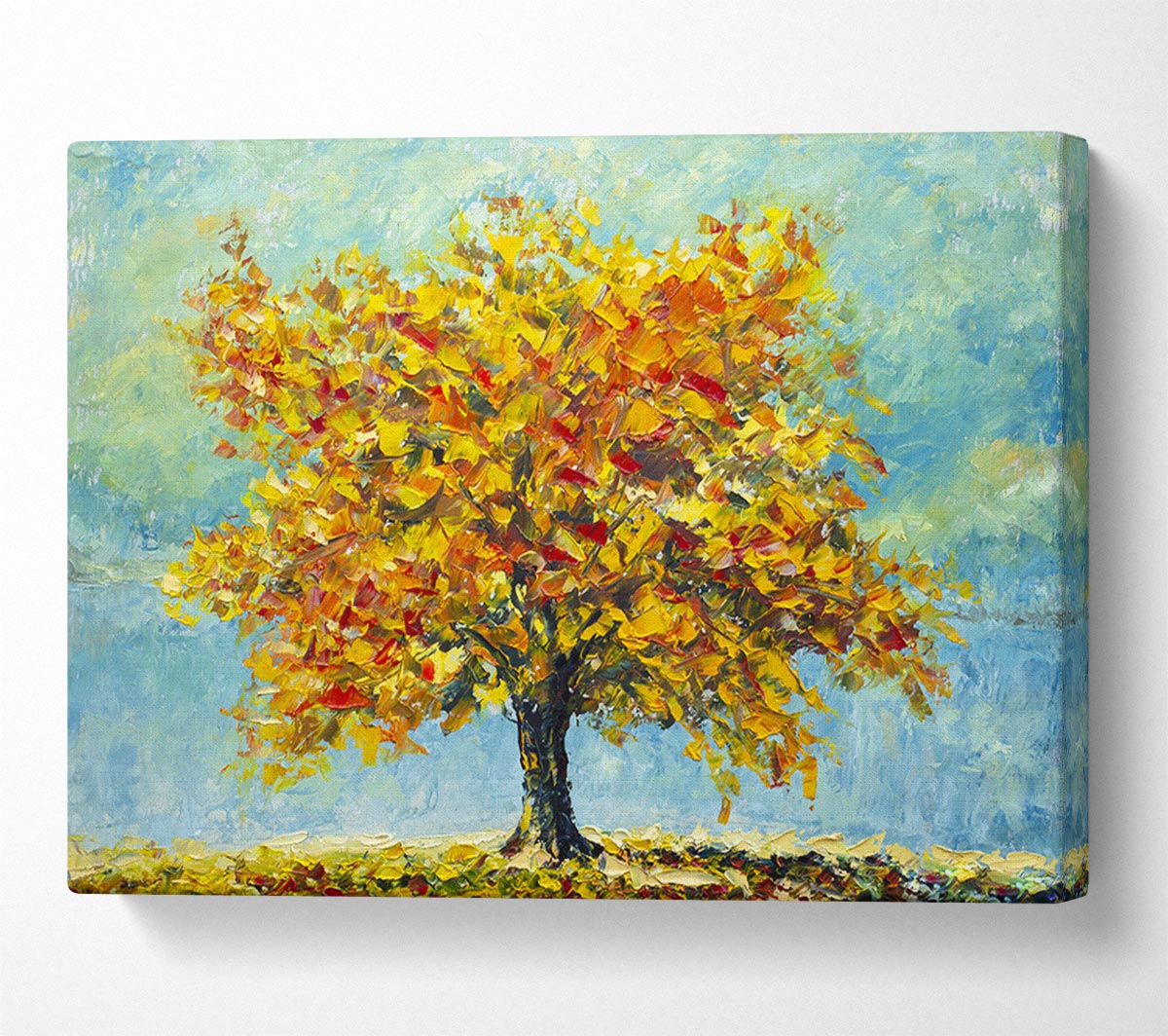 Tree Burns Orange Canvas Wall Art