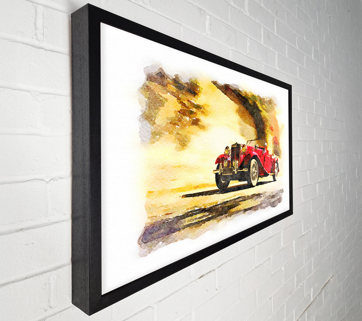Vintage Car On The Beach Canvas Wall Art