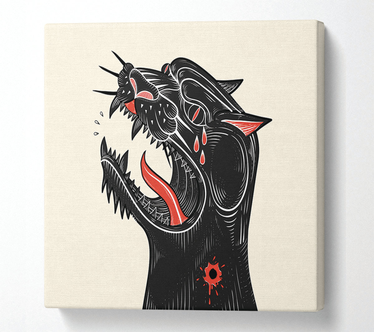 Tattoo Jaguar Canvas Wall Art