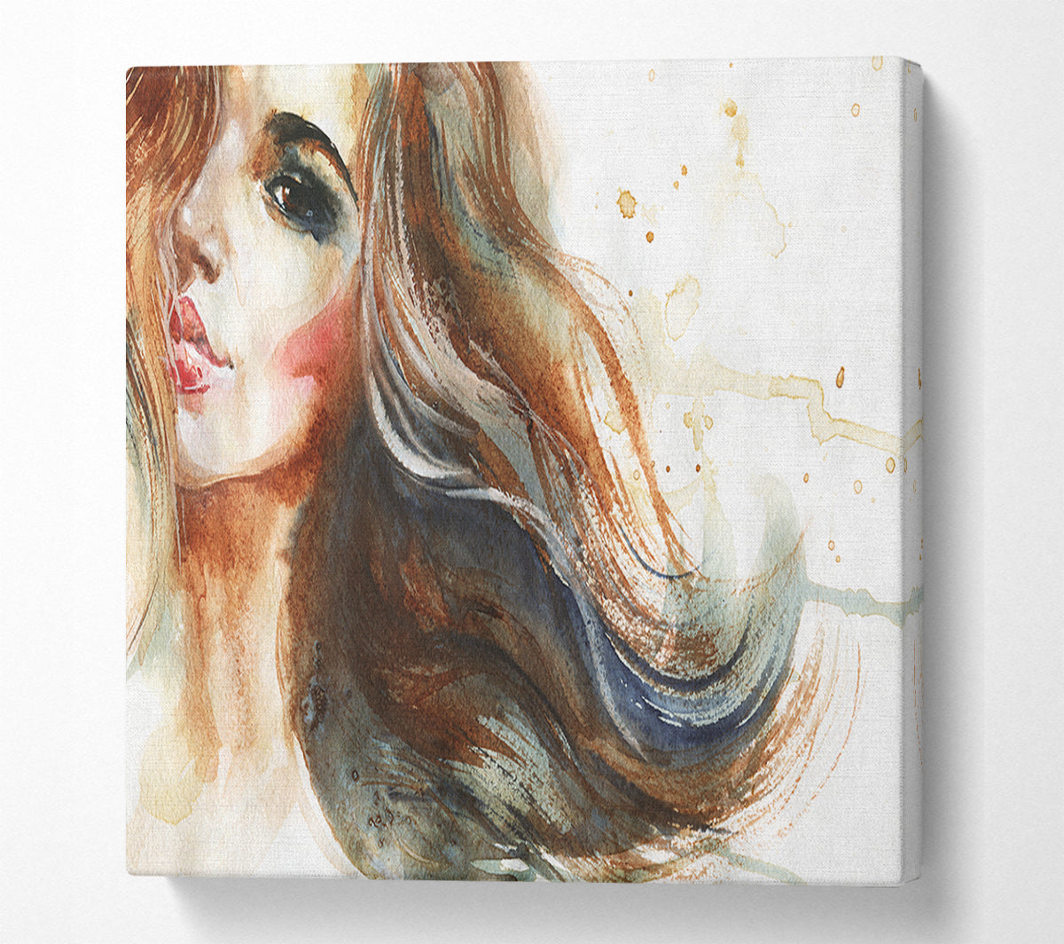 Woman Of Watercolour Beauty Canvas Wall Art