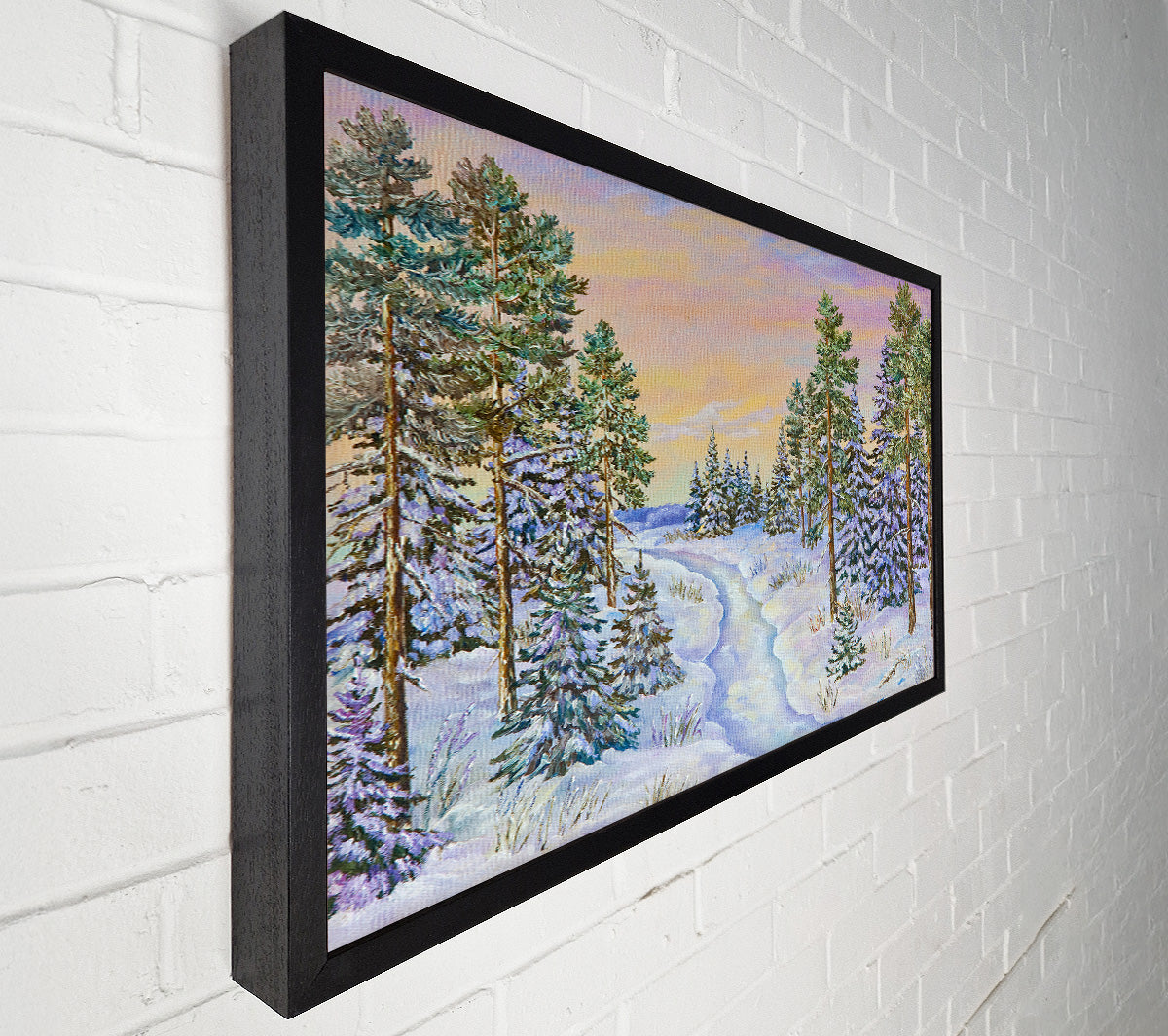 A Snow Filled Wood Canvas Print