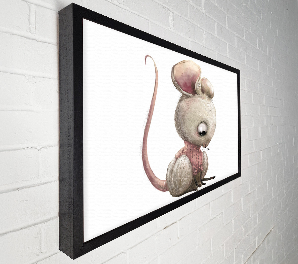 The Little Mouse Crouching Canvas Wall Art