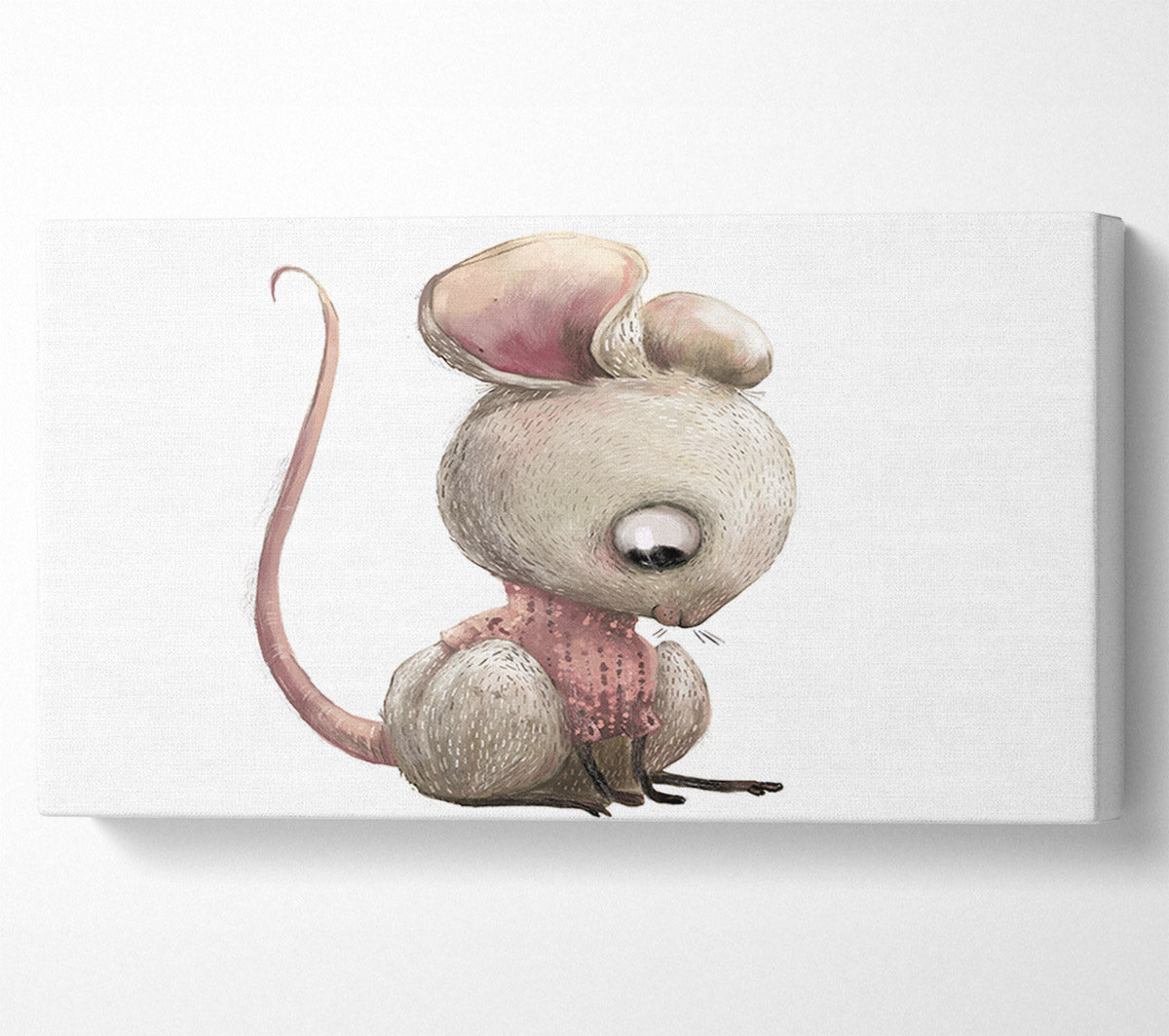 The Little Mouse Crouching Canvas Wall Art