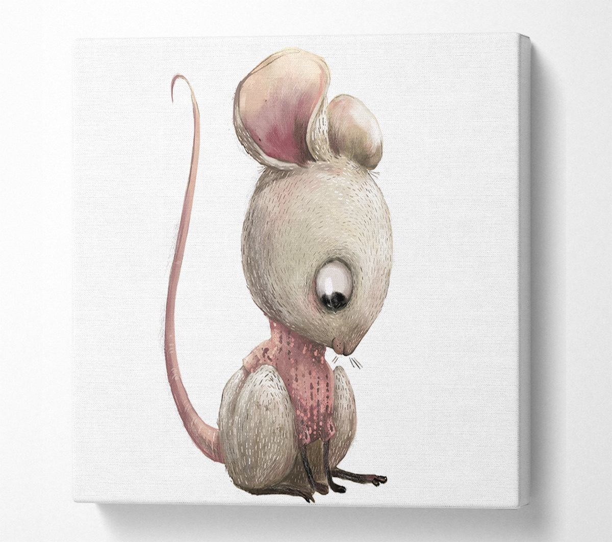 The Little Mouse Crouching Canvas Wall Art