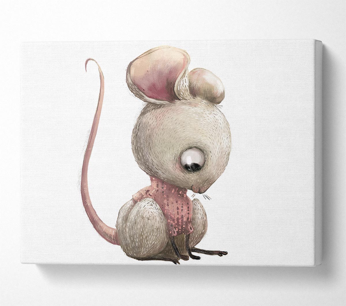 The Little Mouse Crouching Canvas Wall Art