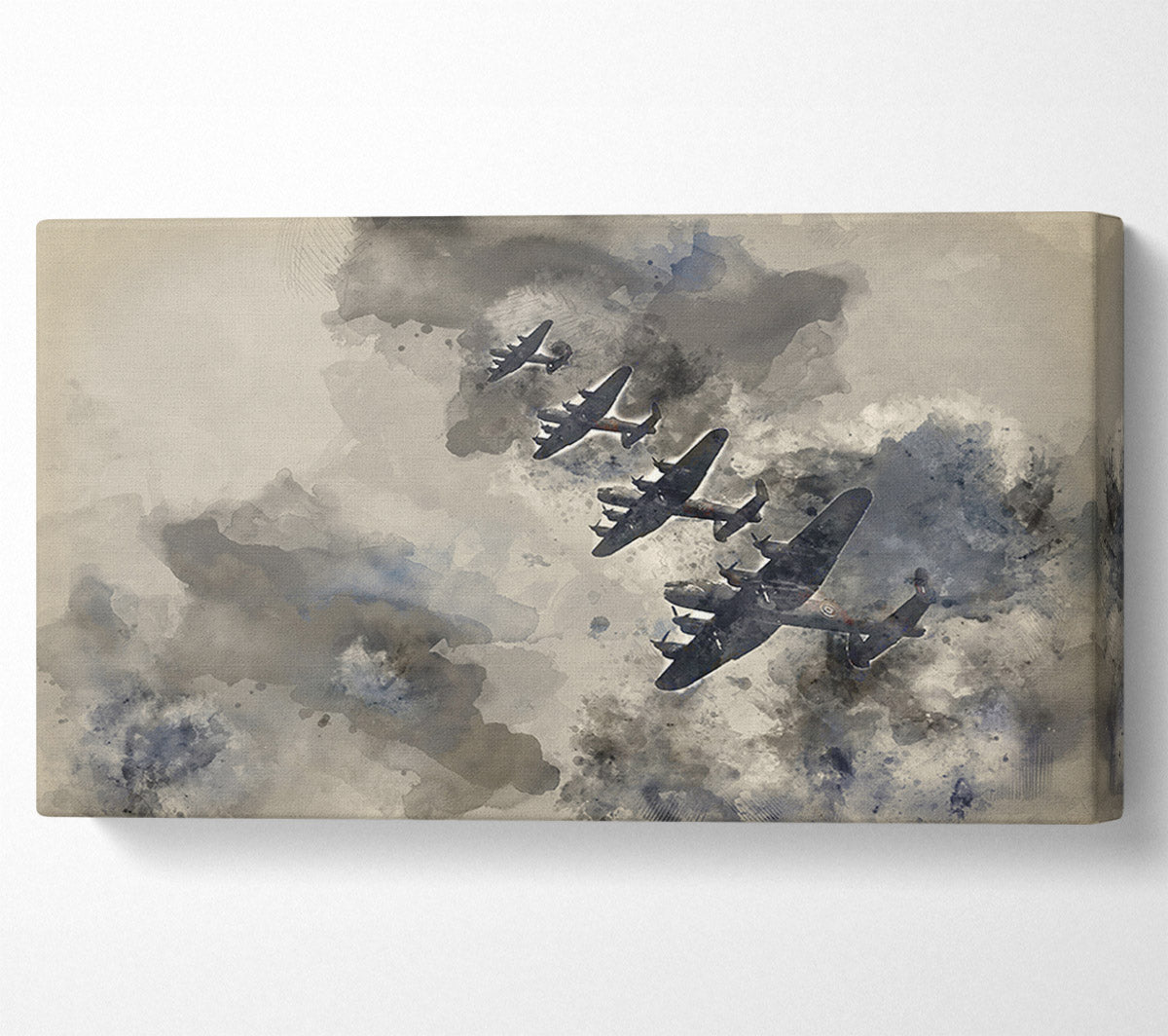 Raf Bombers In Flight Canvas Wall Art