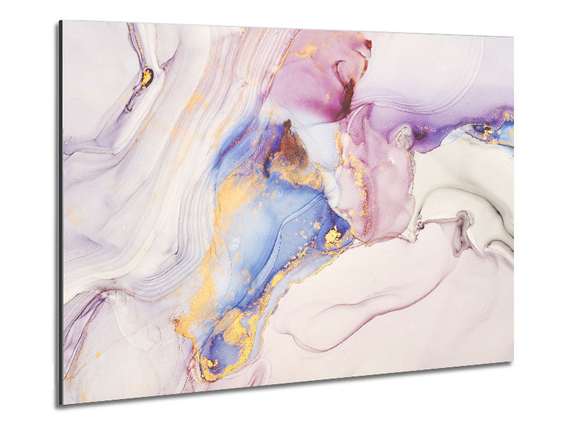 Lilac And Blue Marble Pattern Metal Print