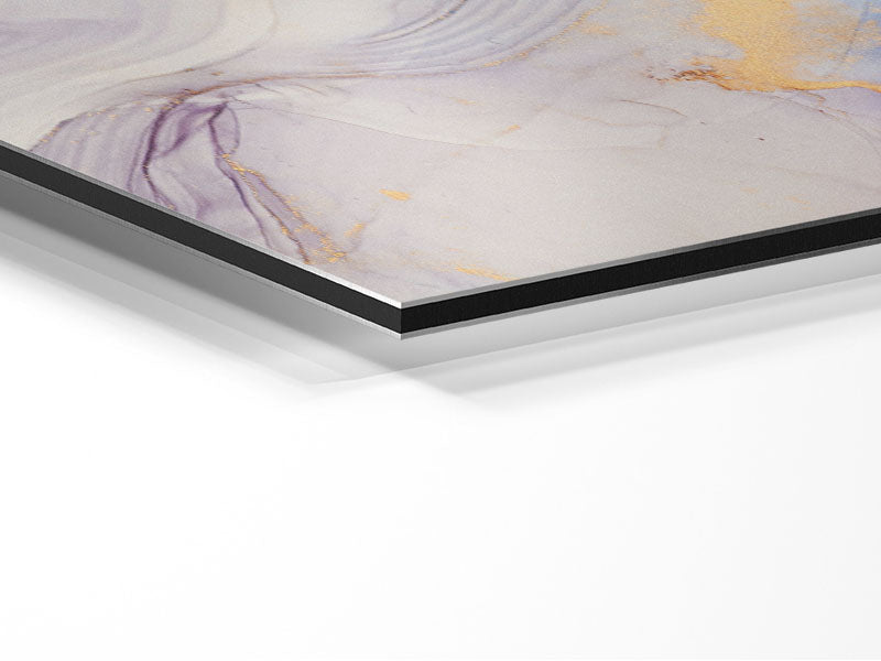 Lilac And Blue Marble Pattern Metal Print