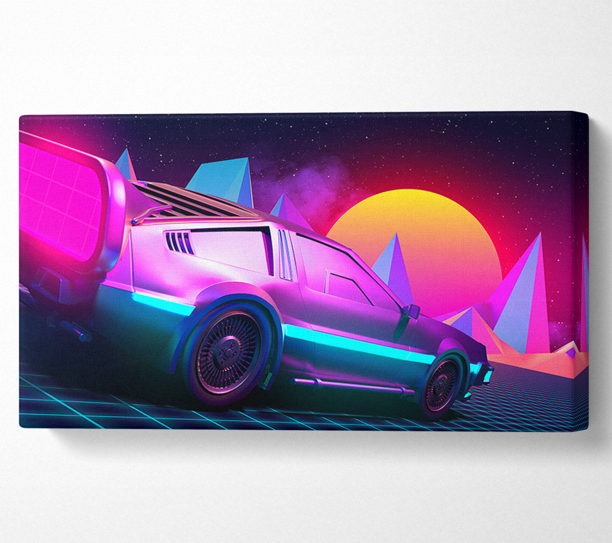 80S Delorean Colours Canvas Wall Art