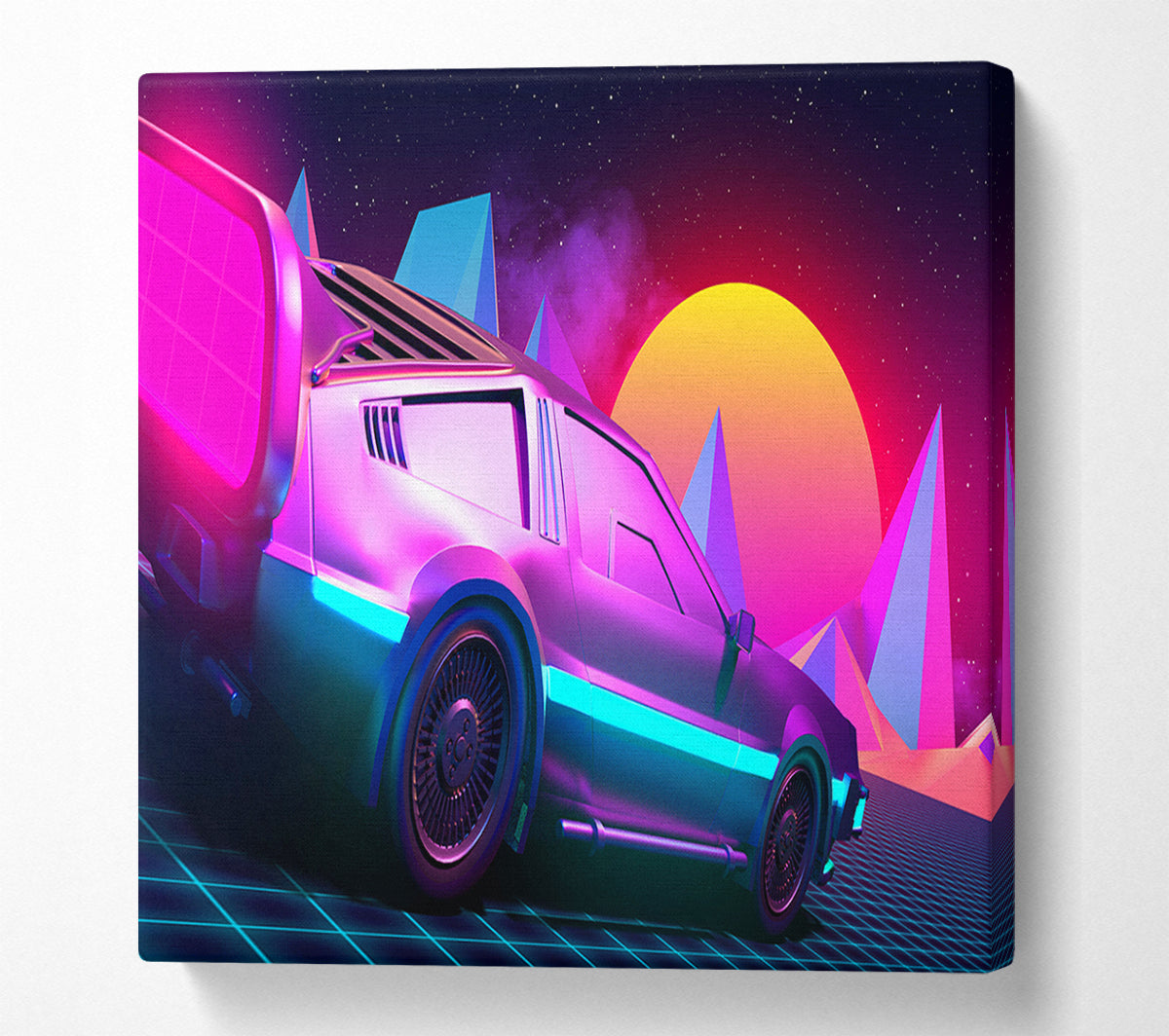 80S Delorean Colours Canvas Wall Art