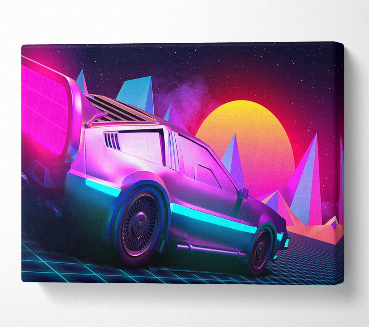 80S Delorean Colours Canvas Wall Art