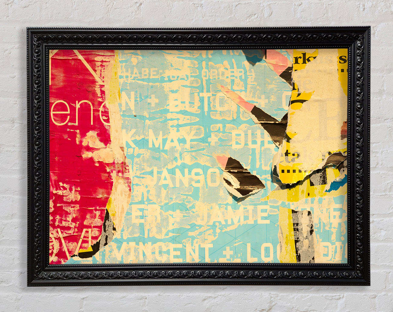 Abstract Textured Text Framed Print