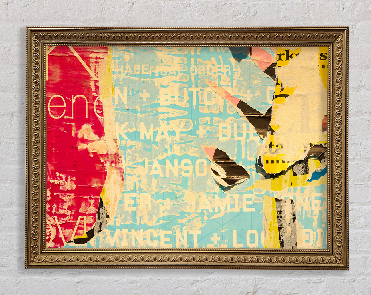 Abstract Textured Text Framed Print