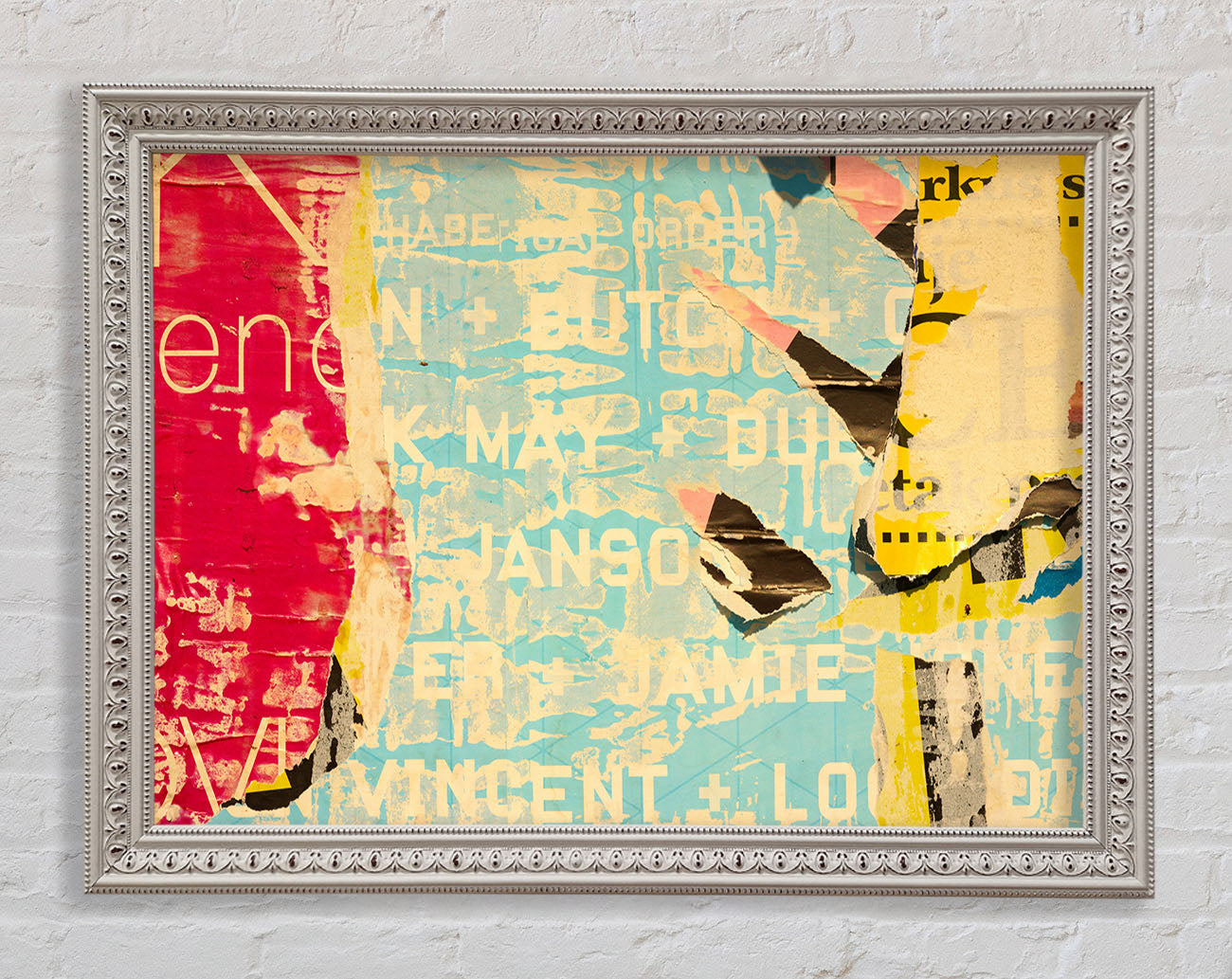 Abstract Textured Text Framed Print