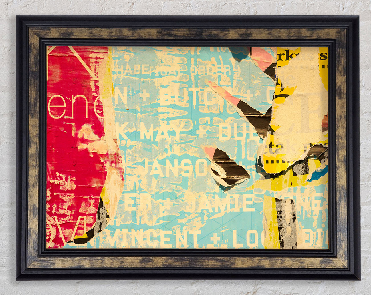 Abstract Textured Text Framed Print