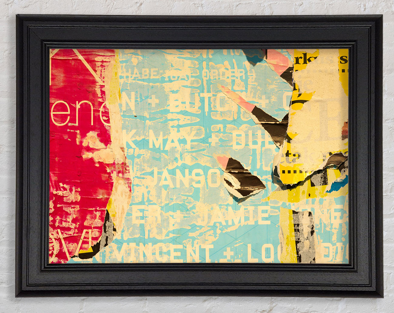 Abstract Textured Text Framed Print