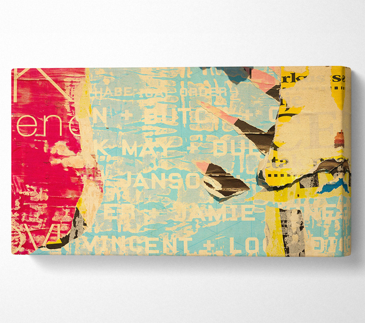 Abstract Textured Text Canvas Art
