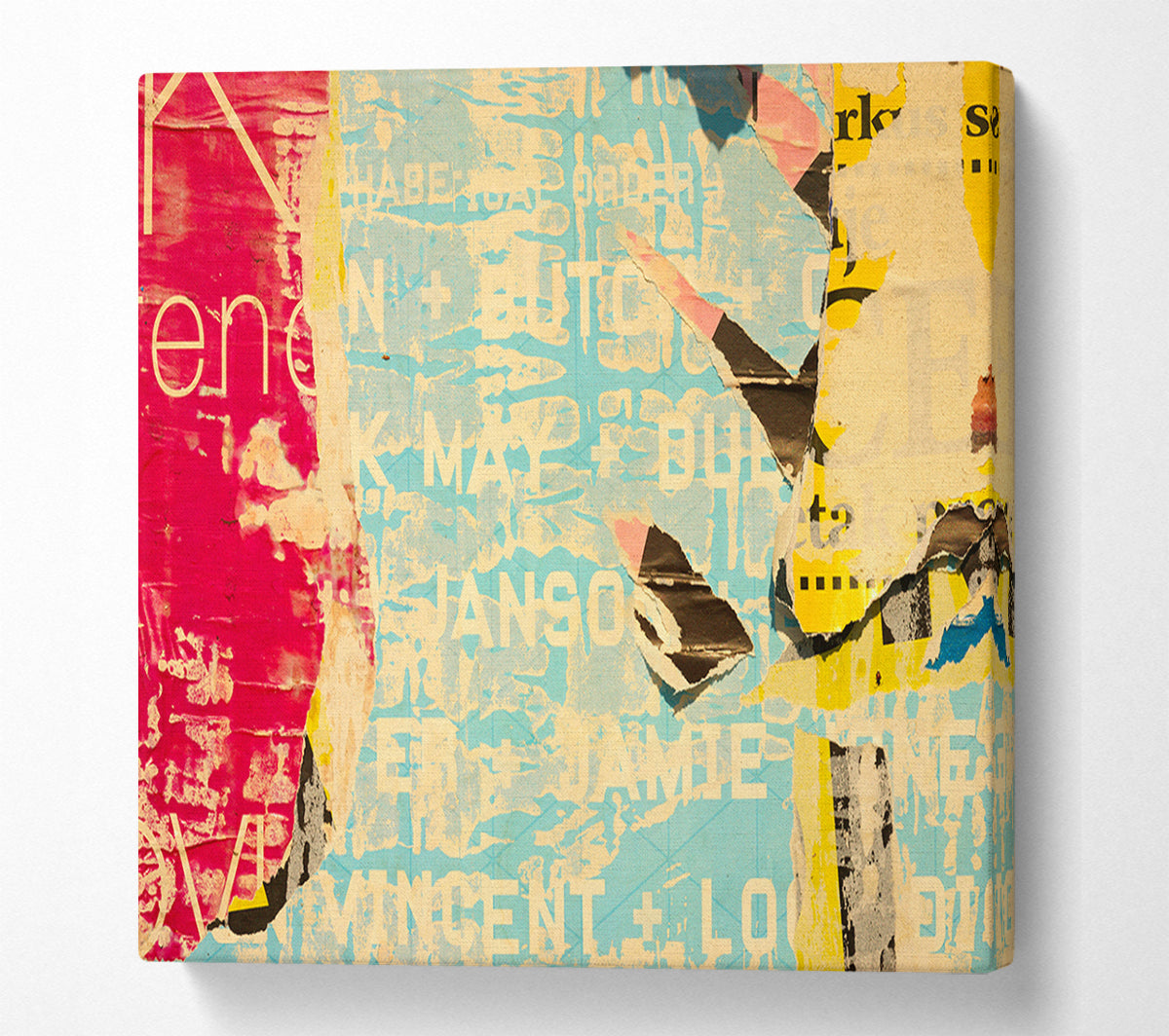 Abstract Textured Text Canvas Art