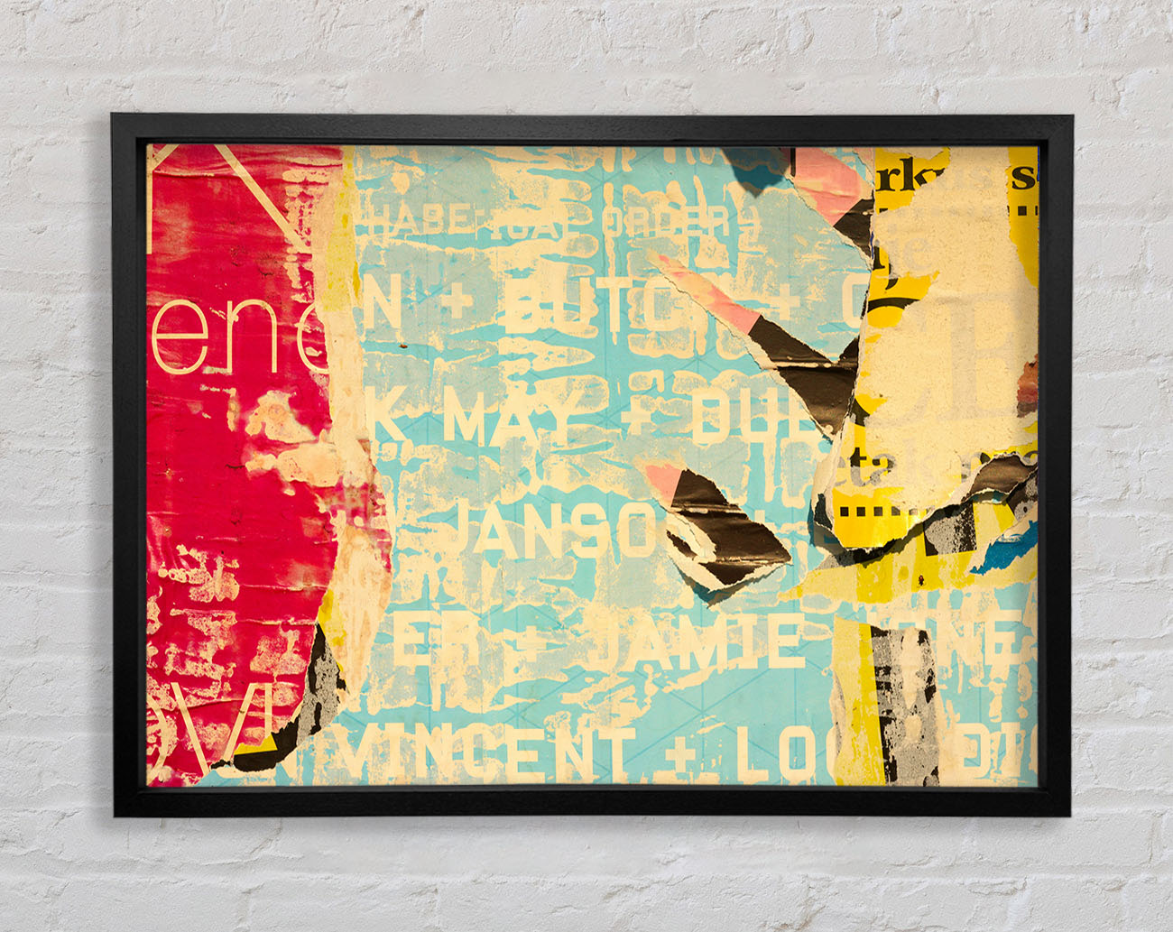 Abstract Textured Text Framed Print