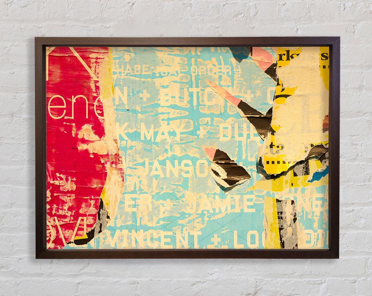 Abstract Textured Text Framed Print