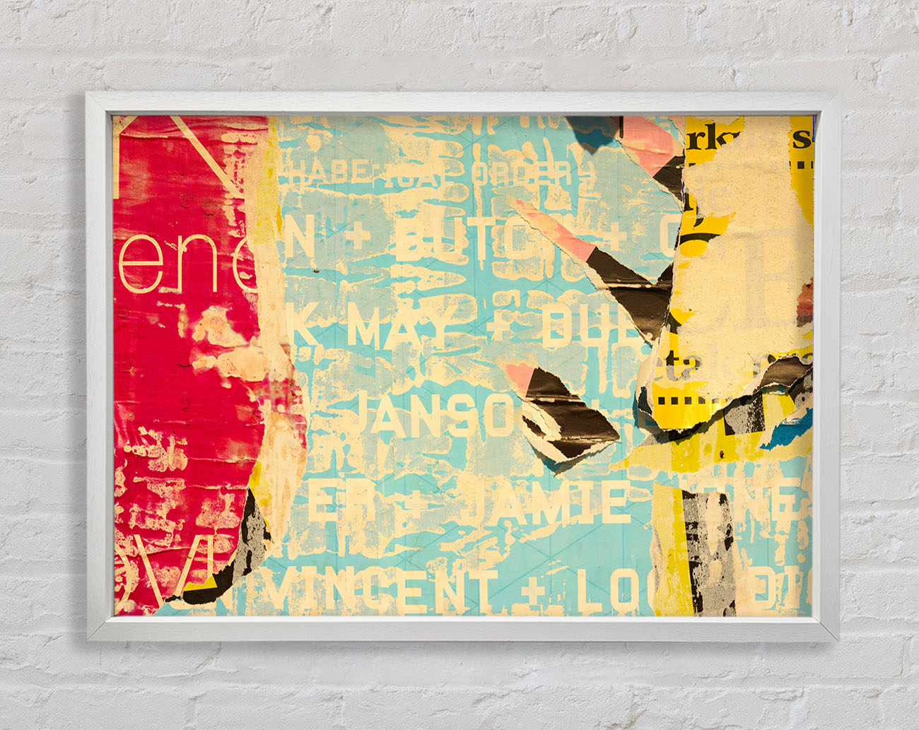 Abstract Textured Text Framed Print