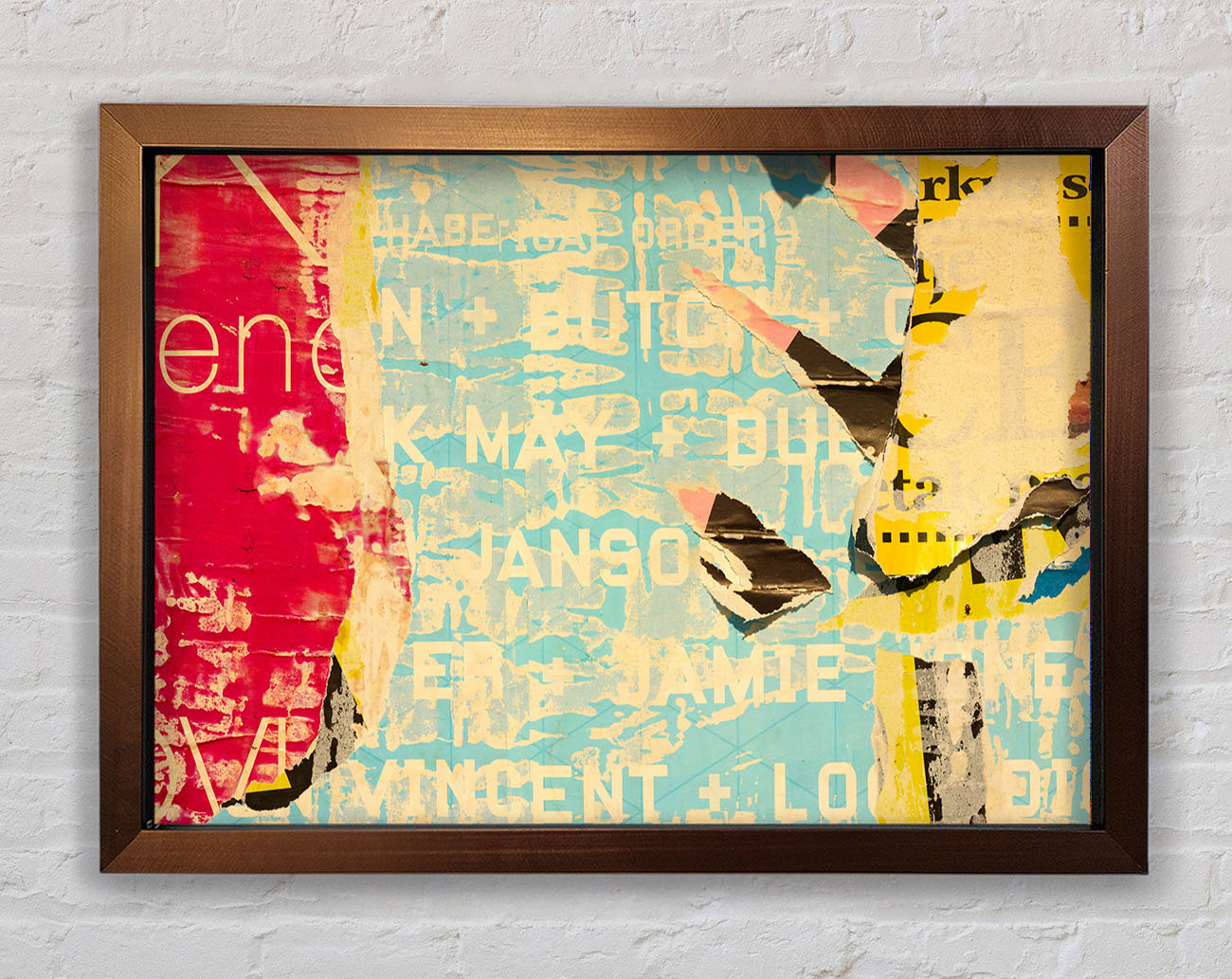 Abstract Textured Text Framed Print