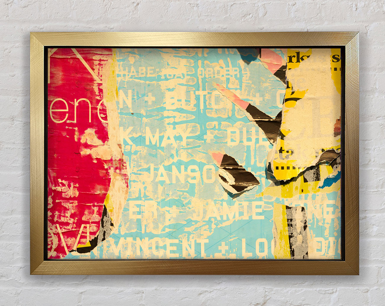 Abstract Textured Text Framed Print